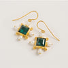 Green Quartz Cross Earrings - Freya Rose  Jewellery