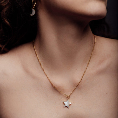 Mother of Pearl Star Pendant Gold Necklace - Freya Rose Pearl Jewellery