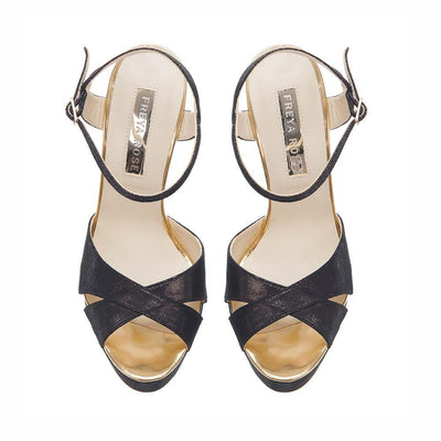 A pair of Freya Rose Designer Black Suede Womens Shoes