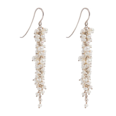 Delicate Silver Pearl Drop Earrings - Freya Rose Pearl Jewellery