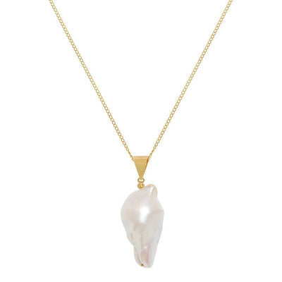Large Baroque Pearl Gold Necklace - Freya Rose Pearl Jewellery