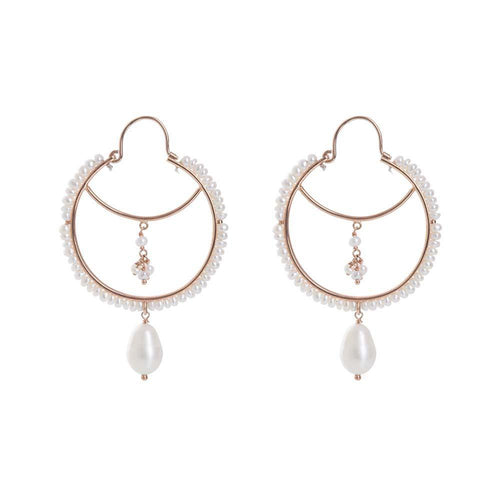 Pearly Drop Hoops - Freya Rose Pearl Jewellery