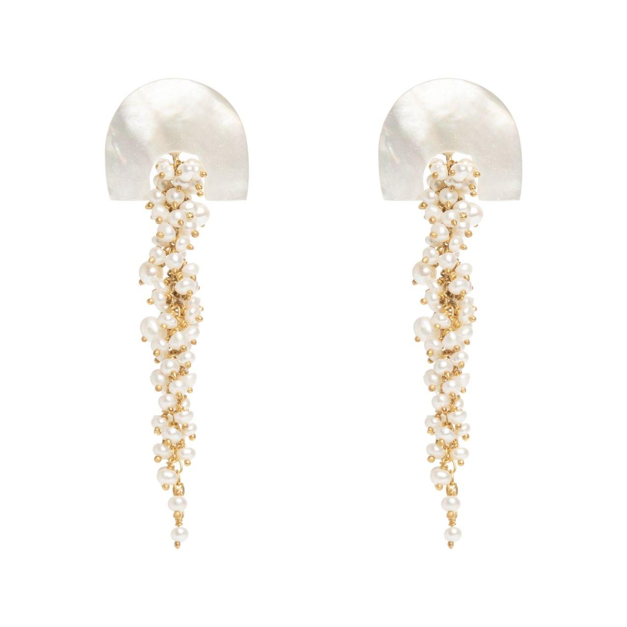 Hakuro Ivory Drop Earrings | White | Freya Rose